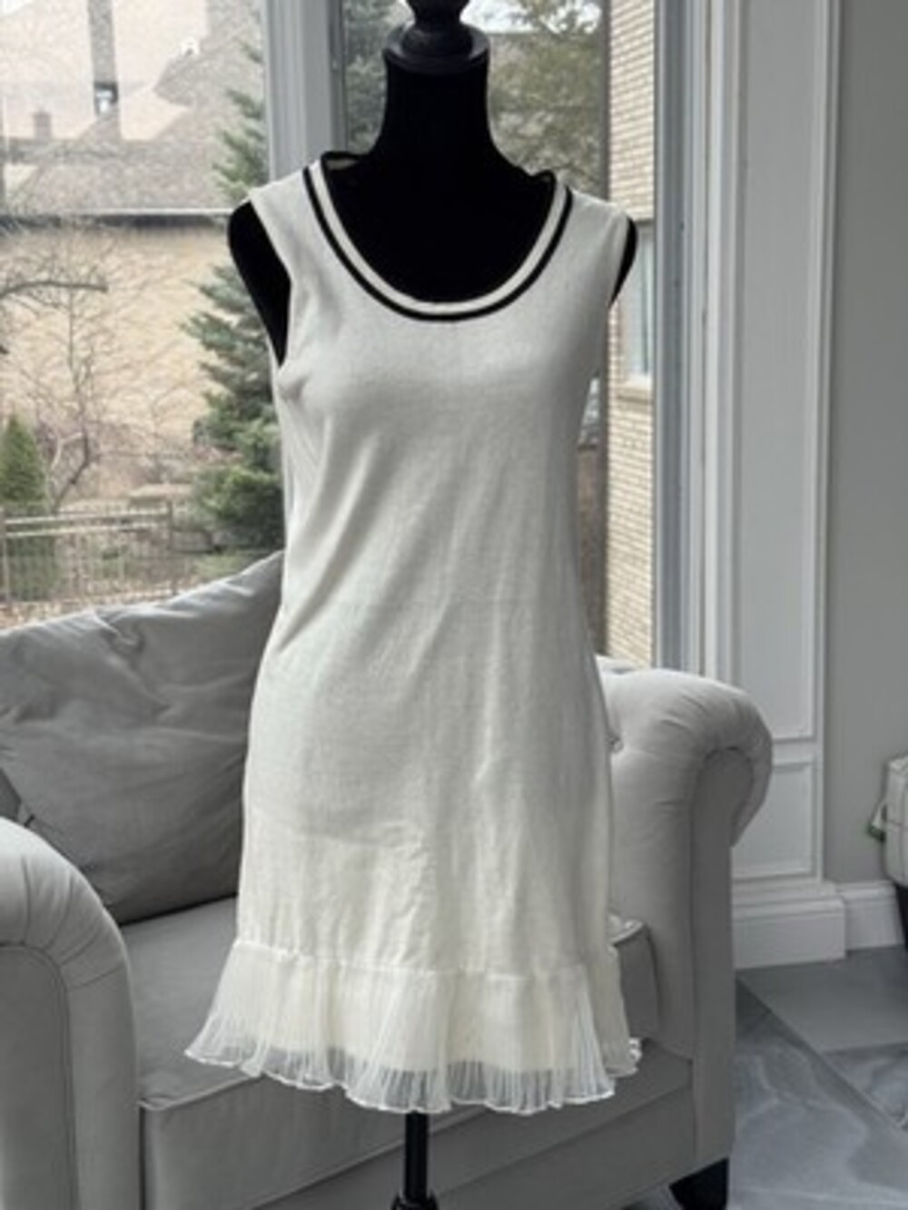 Twelve Twelve Women’s White Dress Cotton Angora Blend Size Small Preppy
